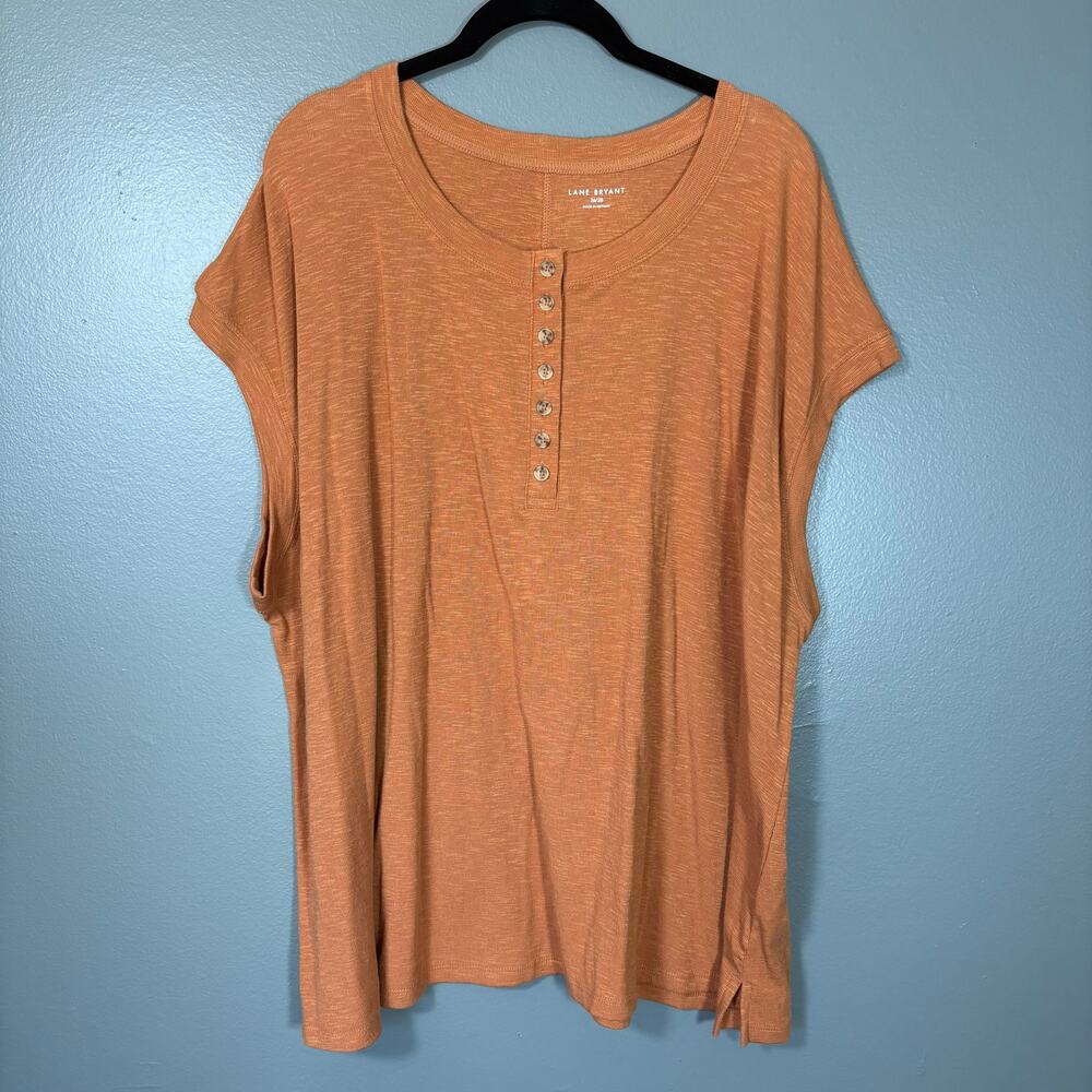 Lane Bryant Orange Earth Tone Sleeveless Knit Top - 26/28 - Women's Plus Size